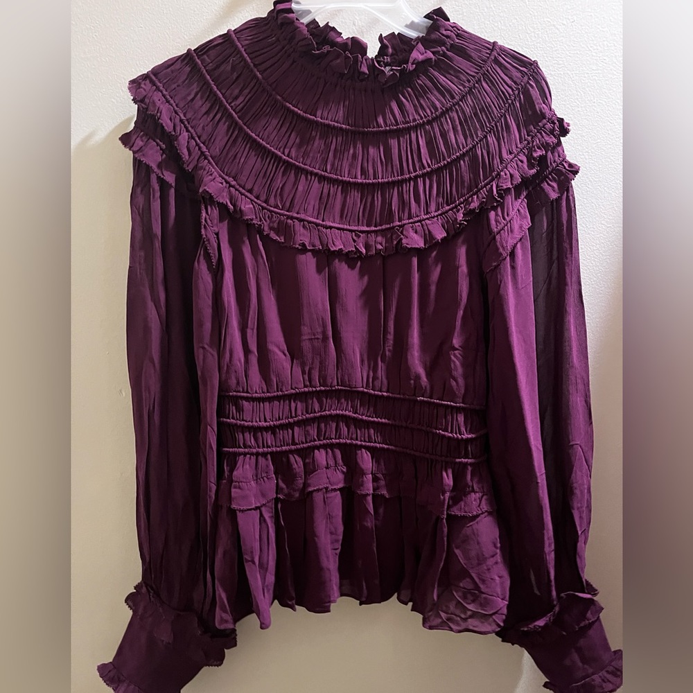 Farm Rio burgundy blouse
